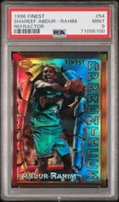 1996 Topps Finest SHAREEF ABDUR-RAHIM Grizz REFRACTOR Rookie Card RC # 54 PSA 9