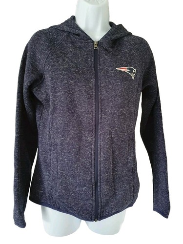 VETEMENTS Felpa con cappuccio donna NFL Team Apparel blu navy marna manica lunga taglia small full zip