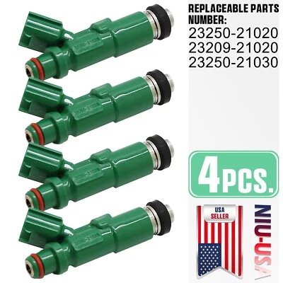 Inyectores de combustible 4 piezas 23250-21020 para Toyota Echo Prius Scion 2000-2009 xA xB EE. UU. Foto 1 de 4
