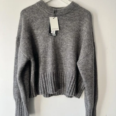 AUTOGRAPH M&S WOMENS WOOL & MOHAIR GREY CROPPED KNITTED JUMPER Size 14 16 - Image 1 of 4