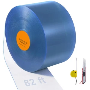 Strip Curtain PVC Door Curtain 82' x 8" Roll Cooler Freezer Clear Plastic - Picture 1 of 12