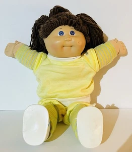 Vintage Cabbage Patch Puppe Xavier Roberts braune Haare lila Augen 1978-1982 #3 - Bild 1 von 4