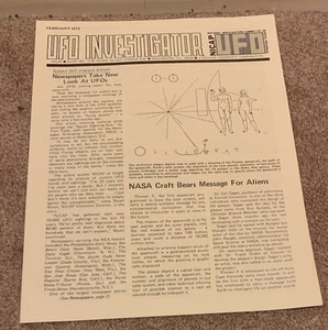 1972 THE UFO INVESTIGATOR VINTAGE FLYING SAUCER SPACE ALIEN NEWS LETTER (Feb) - Picture 1 of 1