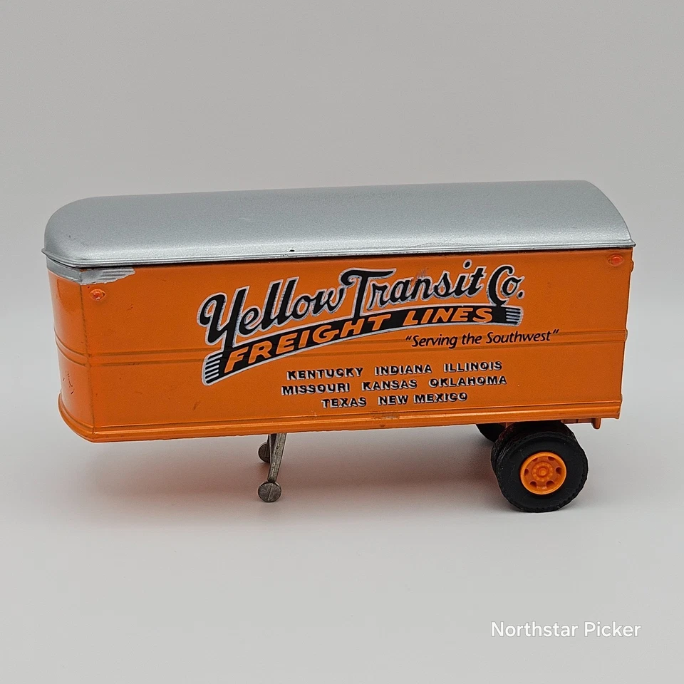 VTG Yellow Transit Co. Freight Lines Trailer w/ Removable Top Diecast 1:64 AHL - Image 1 of 4