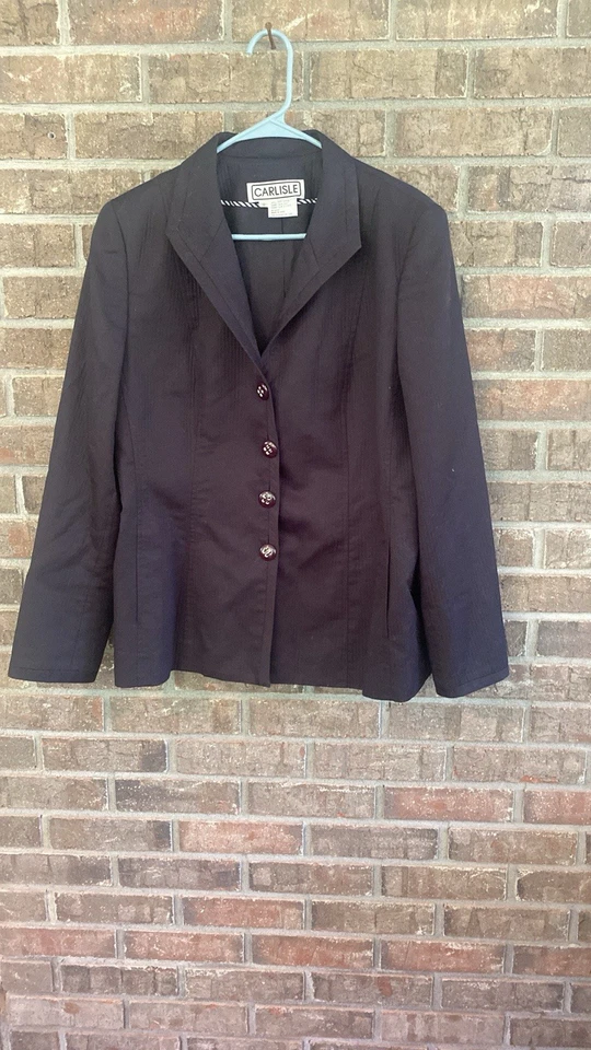 Chaqueta Blazer Negra De Colección Carlisle Talla 12 Clásica   Foto 1 de 4