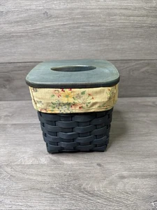LONGABERGER VERDE CAJA DE PAÑUELOS ALTOS CESTAS CON FORRO Y TAPA DE MADERA 2006 - Imagen 1 de 15