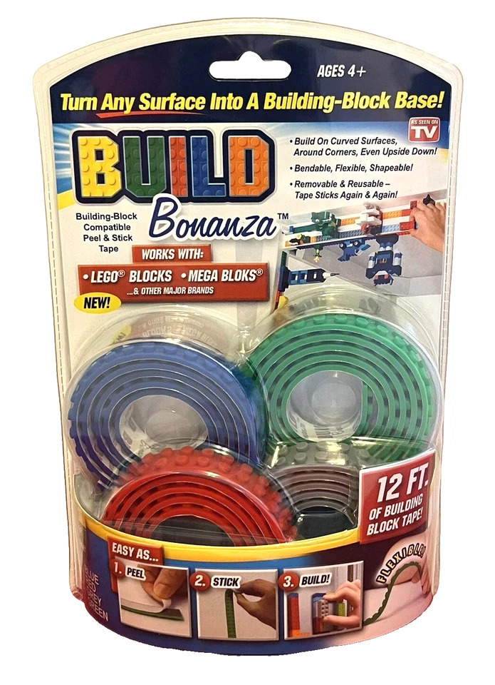 Build Bonanza Building Block Tape 4 Pack of 3 Ft Rolls - Image 1 of 2