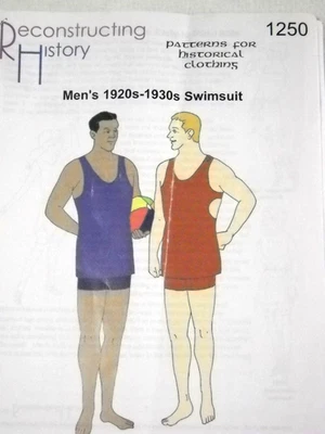Mens 1920-1930 Swimsuit Reconstructing History 1250 Sewing Pattern F1 - Image 1 of 2