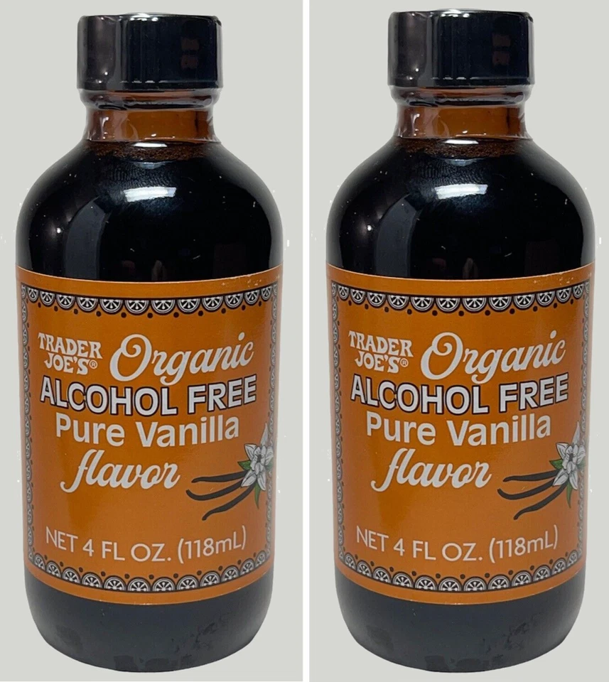 Paquete de 2 unidades nuevo Trader Joe's orgánico sin alcohol sabor puro vainilla 4 fl oz cada uno Foto 1 de 1