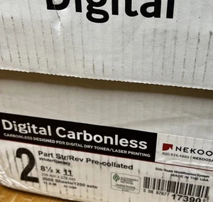 Nekoosa 17390 Carbonless Paper, 8-1/2 x 11, White/Canary 4 Reams Free Shipping - Afbeelding 1 van 4