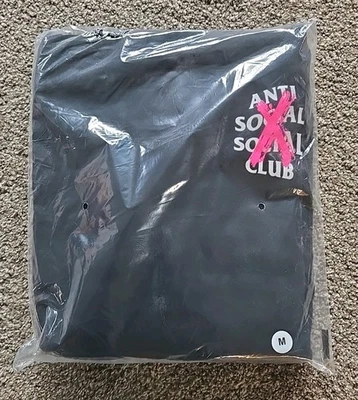 Anti Social Social Club Hoodie Mens Medium Black Canceled Streetwear Sweatshirt - Image 1 of 2