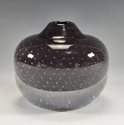 Jarrón pisapapeles de vidrio artístico Cary Ferguson rojo oscuro estilo Bullicante Sommerso RARO Foto 1 de 4