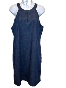 Banana Republic Halter Neck Sleeveless Denim Dress Size 12 - Picture 1 of 9