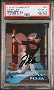 2002 Bowman's Best #110 Joe Mauer RC Auto PSA 8 DNA 10 - Picture 1 of 2