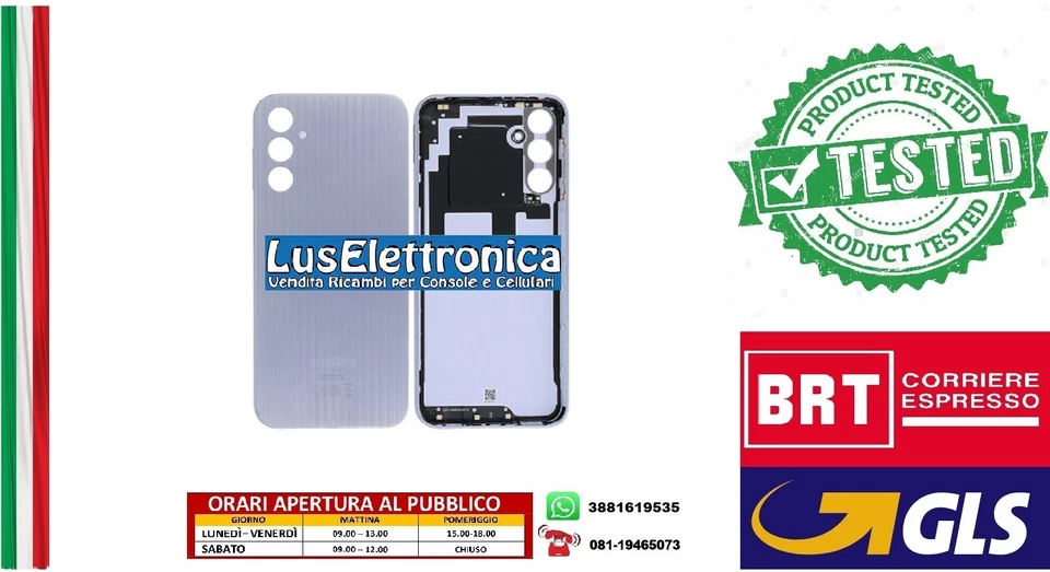 SAMSUNG A14 4G 2023 A145R/A145P SERVICE PACK COVER BACK ARGENTO - Immagine 1 di 1