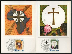 ✔️ VATICAN VATICANO 2 NICE FDC POSTCARDS POPE & RELIGION TOPIC - Picture 1 of 2
