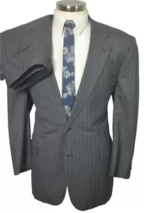 Brooks Brothers 1818 Mens Gray Pinstripe 2 Piece Suit 43R Jacket 35x29 Pant - Picture 1 of 12