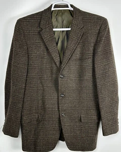 Vintage Harris Tweed Mens Brown Blazer Sport Coat Wool Medium See Measurements - Picture 1 of 5
