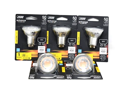 5 Feit Electric Enhance MR16 GU10 LED Bulb Bright White 50 Watt Equivalence NEW - Image 1 of 2