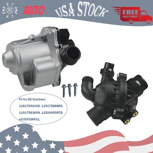 NEW Electric Engine Water Pump W/ Thermostat For BMW N54 N55 3.0L 135i 335i 535i - Picture 1 of 24