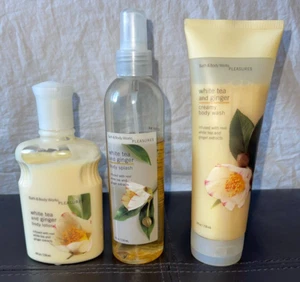Bath & Body Works White Tea & Ginger Pleasures LOT Splash Lotion Body Wash HTF - Picture 1 of 8