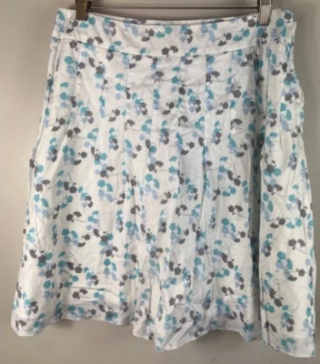 American Eagle Cotton Flare Skirt White Blue Floral Size 12 - Изображение 1 из 4