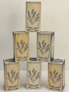 6-Vintage Homer Laughlin Golden Wheat Duz Promo 12oz 22K Gold Trim Tumblers NOS - Zdjęcie 1 z 6