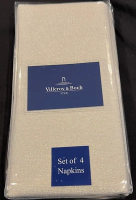 Villeroy & Boch 1748 Conjunto de 4 Guardanapos de Jantar WINDSOR Dourado Brilhante 18"x18" - Imagem 1 de 3