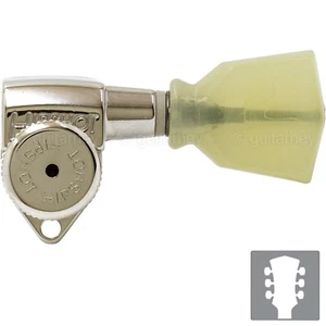 NEW Hipshot Grip-Lock Open-Gear LOCKING Tuners w/ KEYSTONE Buttons 3x3 - NICKEL - Picture 1 of 8