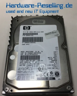 HP Fujitsu 73.4GB HDD U320 SCSI 3.5 " 8MB 15k MAS3735NP 326524-001 345156-001 - Immagine 1 di 3