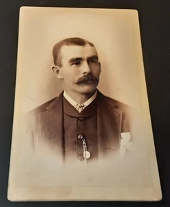 CDV Man Portrait Childs Art Gallery Ishpeming Michigan 4.25 x 6.5 - Picture 1 of 2