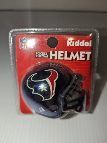 Riddell Houston Texans Pocket Pro Chrome NFL Football Mini Helmet MISP NEW Cover