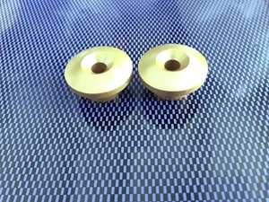 EMBOUTS DE GUIDON "NU" ALUMINIUM ANODISE OR CLAIR GUIDON 18mm MOTOS SCOOTERS... - Imagen 1 de 2
