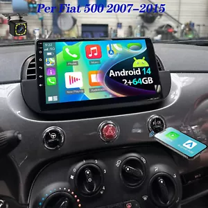 Per FIAT 500 2007-15 Android 14 Autoradio Apple Carplay GPS Navi WIFI 2+64GB CAM - Foto 1 di 14