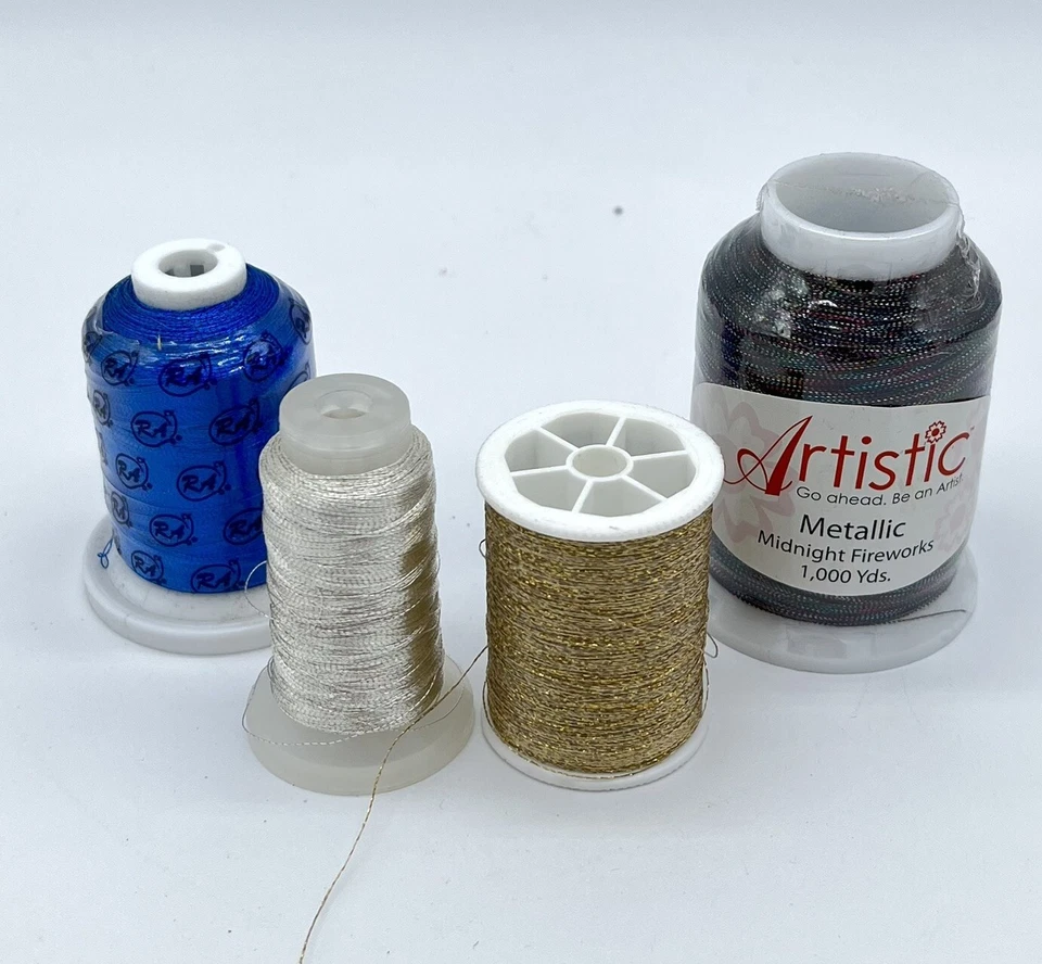 Metallic Embroidery Thread Lot Of 4 Artistic Robison-Anton 1000 Yd pearlessence - Image 1 of 4