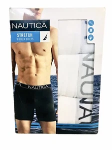 NAUTICA Stretch 3 Pack Boxer Briefs Underwear Tagless White XL (40-42)- OPEN BOX - Picture 1 of 5