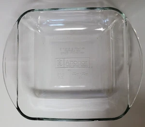 Anchor Hocking 2,25x8x8 Zwei Quart Klarglas Quadratisch Kuchen Backform - Bild 1 von 2