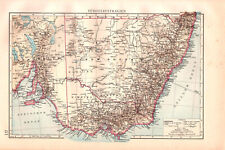 1895. AUSTRALIA. SOUTH AUSTRALIA. VICTORIA. NEW SOUTH WALES Antique BIG SIZE map