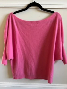 Milly Pretty in Pink Sweater with Boatneck Wool and  Cashmere  - Picture 1 of 10