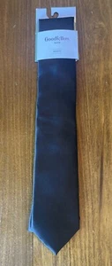 Men’s Goodfellow & Co Skinny Black Necktie NWT Work Casual Thin Tie Solid Color - Picture 1 of 2