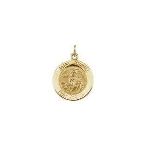 Medalla San Miguel 15 mm en oro amarillo 14 K - Imagen 1 de 1