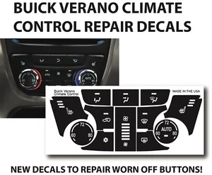 2012-2015 Buick Verano Climate Control Black Button Repair Decal Sticker Set - Picture 1 of 2