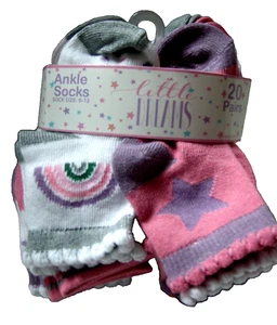 Baby Socks By Little Dreams, Ankle Socks, Size 0-12 Months, 20 Pairs, Prints - Picture 1 of 2