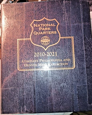 WHITMAN NAT'L PKS 25c-2010to2021-P&D-7pg.-122 SLOTS-APPROX.244(2X)COIN-30 SILVER - Image 1 of 4