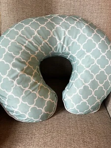 Boppy Baby Original Nursing Pillow w/ Cover Classic Plus Trellis Turquoise Blue - Picture 1 of 6