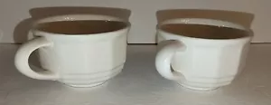 2 - Pfaltzgraff Heritage Coffee Mugs Tea Cups White Vintage Set Of 2 - Picture 1 of 5