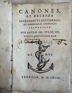CANONES ET DECRETA CONCILII TRIDENTINI CONCILIO DI TRENTO 1564 ALDO MANUZIO - Bild 1 von 8
