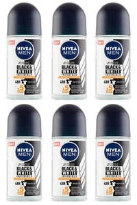 6x Nivea Invisible Black White Ultimate Impact Anti-perspirant Roll On Men 6x50m - Picture 1 of 2