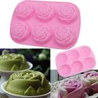 Cake Soap Mold 6-Rose Flower Silicone Baking Mould For Candy Chocolate FY