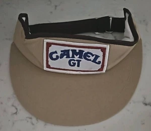 Vintage Camel Hat Cap Mens Adjustable Tan 90s Cigarettes Joe Camel GT Visor - Picture 1 of 5